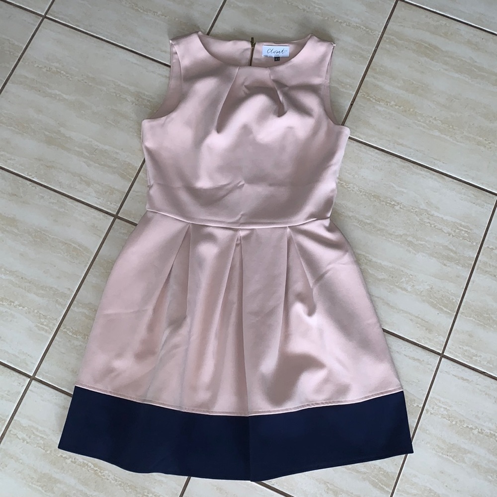 Closet London Blush Pink & Navy Dress Size 8